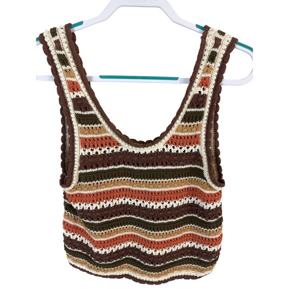 Shyanne Crochet Crop Tank Top Size XL - Picture 1 of 7